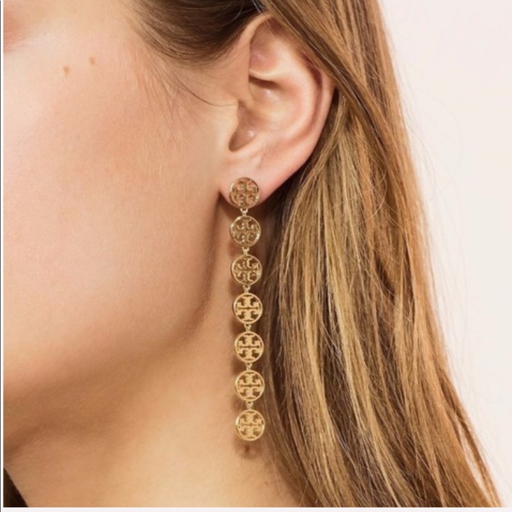 FINAL PRICE Tory Burch Chain Logo Linear Stud Earrings